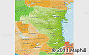 Physical 3D Map of Gávleborgs Län, political shades outside