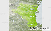 Physical 3D Map of Gávleborgs Län, semi-desaturated