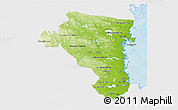 Physical 3D Map of Gávleborgs Län, single color outside