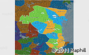 Political 3D Map of Gávleborgs Län, darken