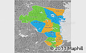 Political 3D Map of Gávleborgs Län, desaturated