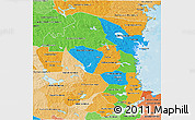 Political 3D Map of Gávleborgs Län, political shades outside