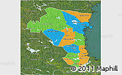 Political 3D Map of Gávleborgs Län, satellite outside