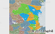 Political 3D Map of Gávleborgs Län, semi-desaturated
