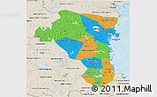 Political 3D Map of Gávleborgs Län, shaded relief outside
