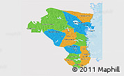 Political 3D Map of Gávleborgs Län, single color outside