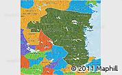 Satellite 3D Map of Gávleborgs Län, political outside
