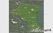 Satellite 3D Map of Gávleborgs Län, semi-desaturated