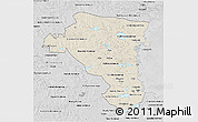 Shaded Relief 3D Map of Gávleborgs Län, desaturated