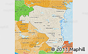 Shaded Relief 3D Map of Gávleborgs Län, political shades outside