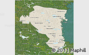 Shaded Relief 3D Map of Gávleborgs Län, satellite outside