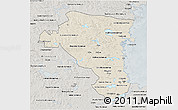 Shaded Relief 3D Map of Gávleborgs Län, semi-desaturated