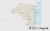 Shaded Relief 3D Map of Gávleborgs Län, single color outside