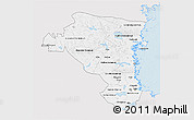 Silver Style 3D Map of Gávleborgs Län, single color outside