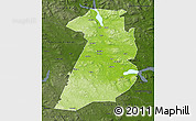 Physical Map of Bollnäs Kommun, darken