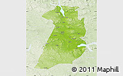 Physical Map of Bollnäs Kommun, lighten