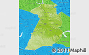 Physical Map of Bollnäs Kommun, political outside