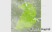 Physical Map of Bollnäs Kommun, semi-desaturated