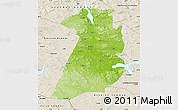 Physical Map of Bollnäs Kommun, shaded relief outside