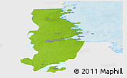 Physical Panoramic Map of Gävle Kommun, single color outside