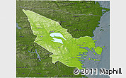 Physical 3D Map of Hudiksvall Kommun, darken