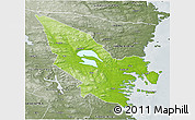 Physical 3D Map of Hudiksvall Kommun, semi-desaturated