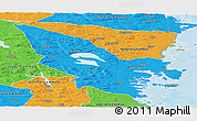 Political Panoramic Map of Hudiksvall Kommun
