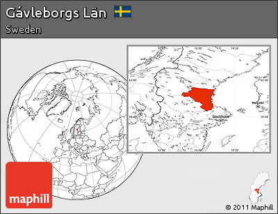 Blank Location Map of Gávleborgs Län
