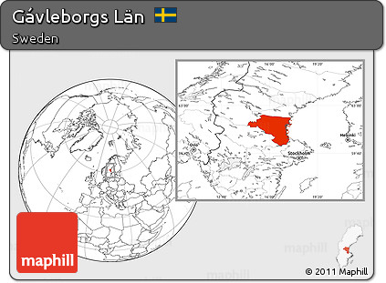Blank Location Map of Gávleborgs Län