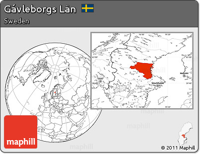 Blank Location Map of Gávleborgs Län