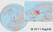 Gray Location Map of Gávleborgs Län, within the entire country
