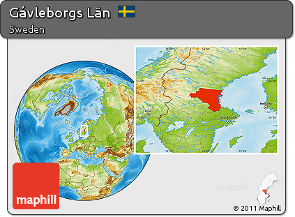 Physical Location Map of Gávleborgs Län