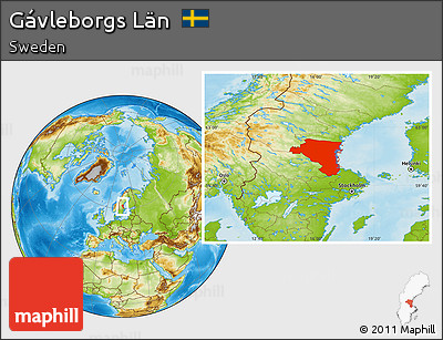 Physical Location Map of Gávleborgs Län