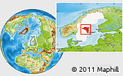 Physical Location Map of Gávleborgs Län, highlighted country, within the entire country