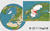 Satellite Location Map of Gávleborgs Län, highlighted country, within the entire country