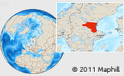 Shaded Relief Location Map of Gávleborgs Län