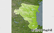Physical Map of Gávleborgs Län, darken