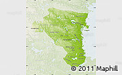 Physical Map of Gávleborgs Län, lighten