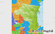 Physical Map of Gávleborgs Län, political outside