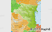 Physical Map of Gávleborgs Län, political shades outside