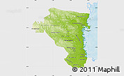 Physical Map of Gávleborgs Län, single color outside