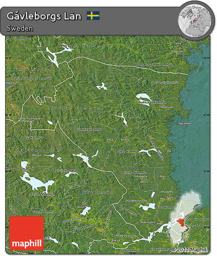 Satellite Map of Gávleborgs Län