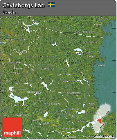 Satellite Map of Gávleborgs Län