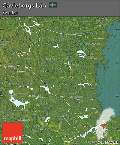 Satellite Map of Gávleborgs Län