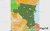 Satellite Map of Gávleborgs Län, political shades outside