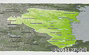Physical Panoramic Map of Gávleborgs Län, darken, semi-desaturated