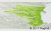 Physical Panoramic Map of Gávleborgs Län, lighten, semi-desaturated