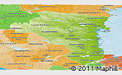 Physical Panoramic Map of Gávleborgs Län, political shades outside