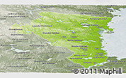 Physical Panoramic Map of Gávleborgs Län, semi-desaturated
