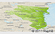 Physical Panoramic Map of Gávleborgs Län, shaded relief outside